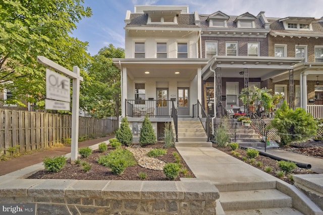 view of front of home featuring covered porch