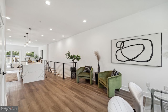 interior space with wood-type flooring