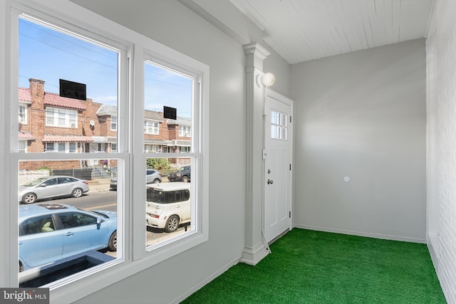 doorway with carpet