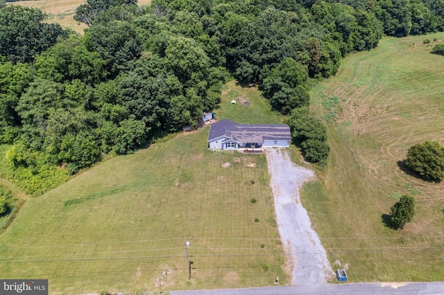 bird's eye view with a rural view