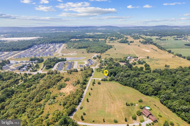 drone / aerial view featuring a rural view