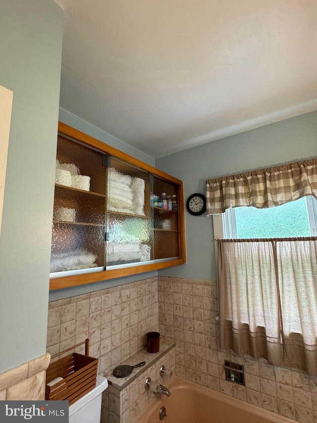 bathroom featuring a bathtub and toilet