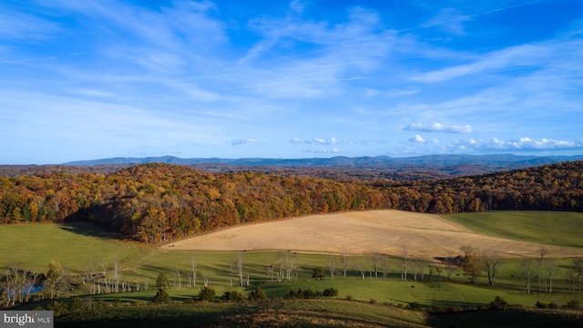 view of mountain feature featuring a rural view