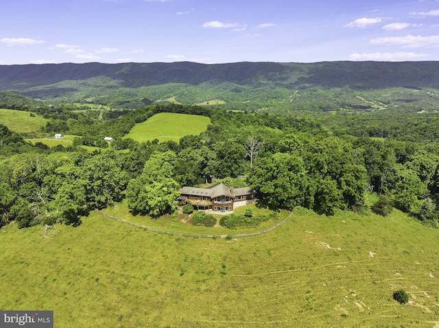 drone / aerial view with a mountain view