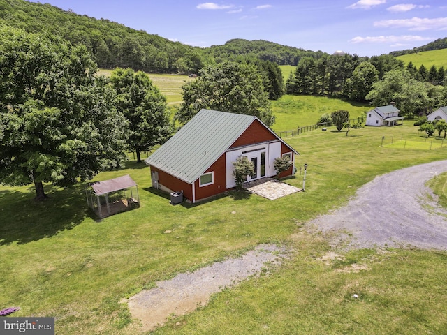 drone / aerial view featuring a rural view