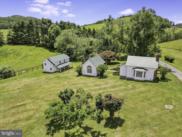 aerial view with a rural view