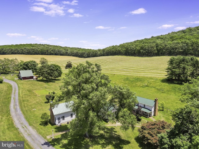 drone / aerial view featuring a rural view