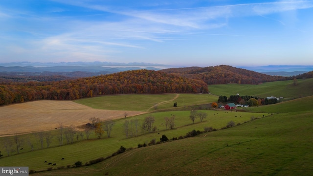 property view of mountains with a rural view