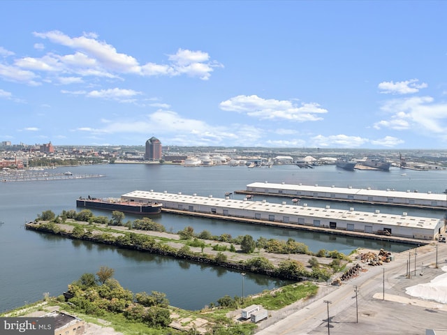 water view with a view of city