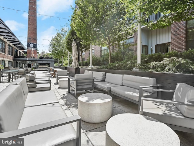 view of patio / terrace featuring an outdoor hangout area