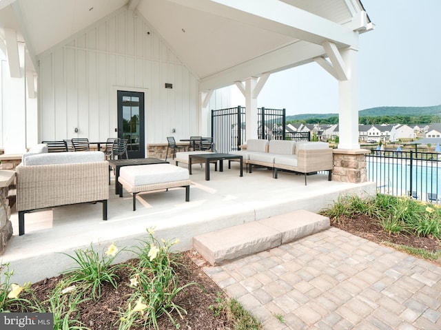 view of patio with an outdoor hangout area