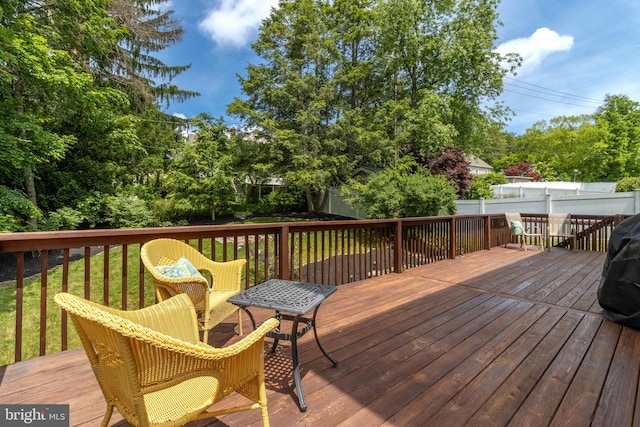 view of wooden deck