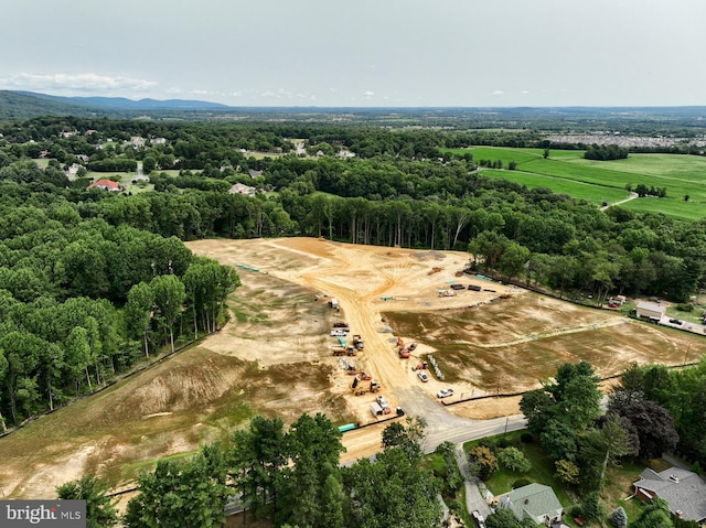 bird's eye view with a rural view