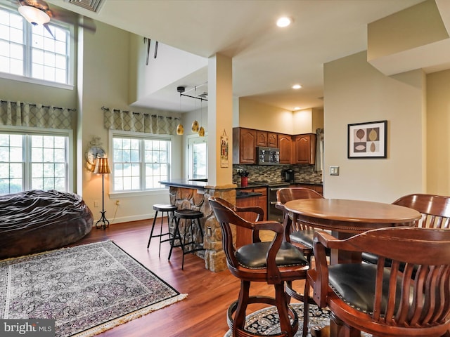 dining room featuring dark hardwood / wood-style floors