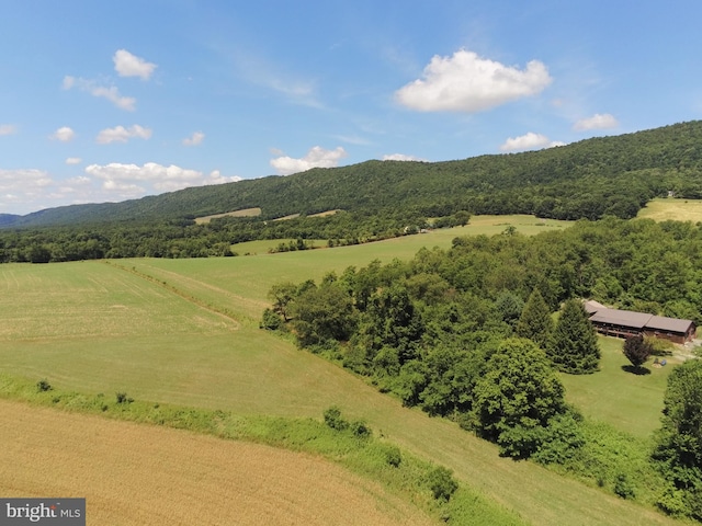 drone / aerial view with a rural view