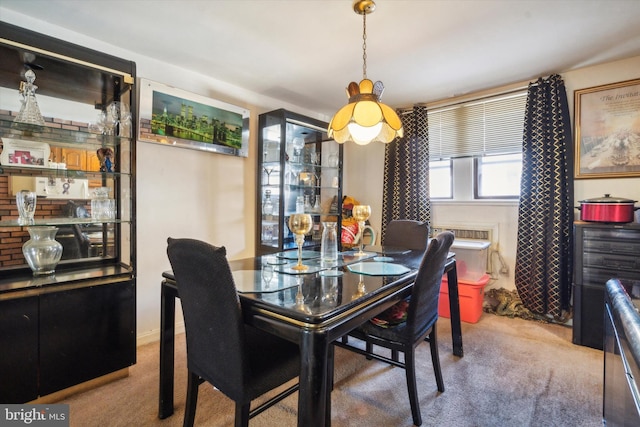 view of carpeted dining room