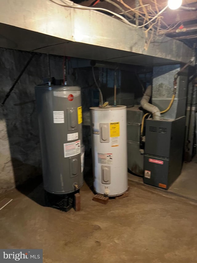 utilities with electric water heater and heating unit