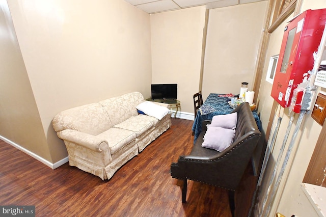 interior space with dark hardwood / wood-style flooring and a baseboard radiator