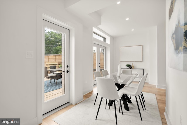 dining room featuring light wood-type flooring