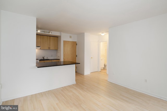 unfurnished living room featuring light hardwood / wood-style flooring