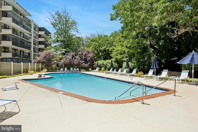 view of pool with a patio