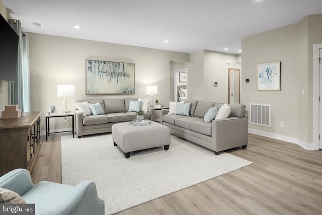 living room featuring light hardwood / wood-style floors