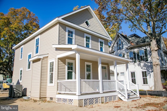 view of front of property featuring a porch