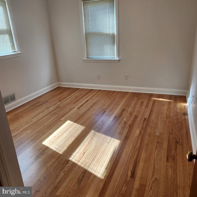 empty room featuring light wood-type flooring