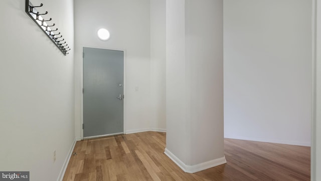 hall featuring light hardwood / wood-style flooring