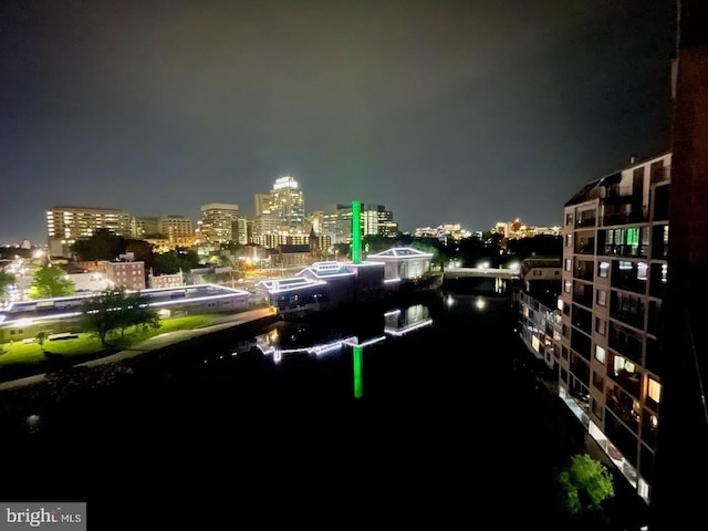 property's view of city with a water view