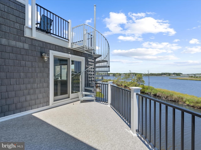 balcony with a water view