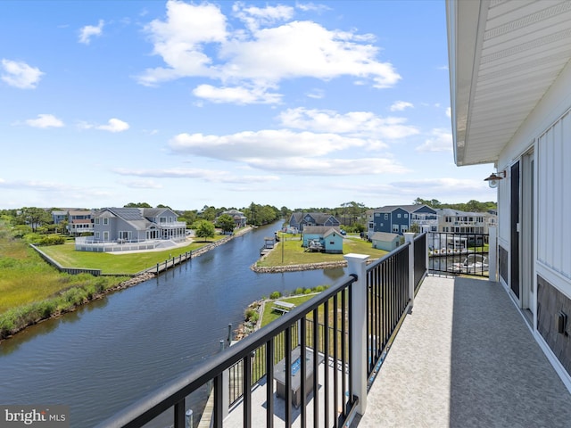 balcony with a water view