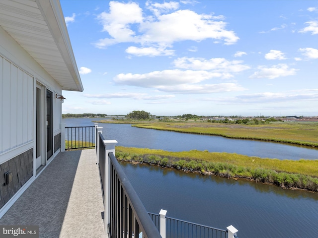 balcony with a water view