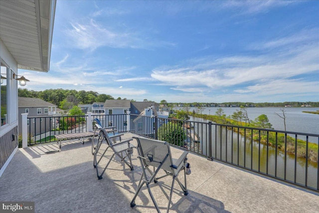 balcony with a water view