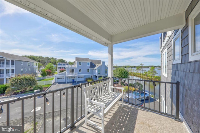 balcony with a water view