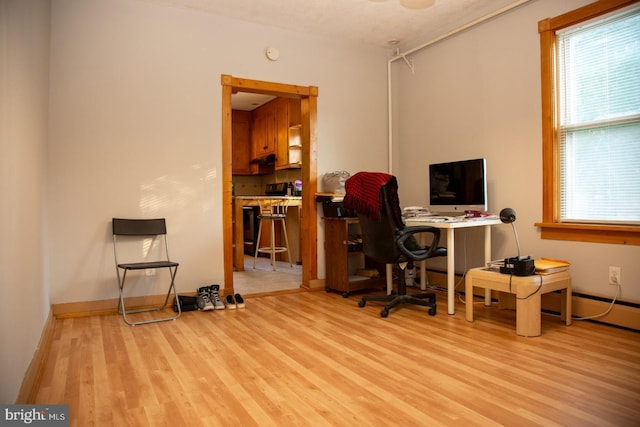 office featuring light wood-type flooring