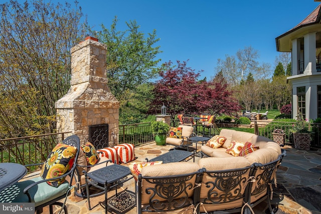 view of patio with an outdoor living space