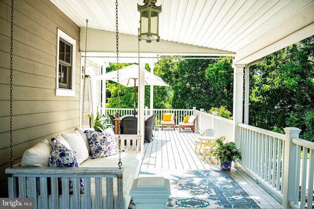 view of wooden deck