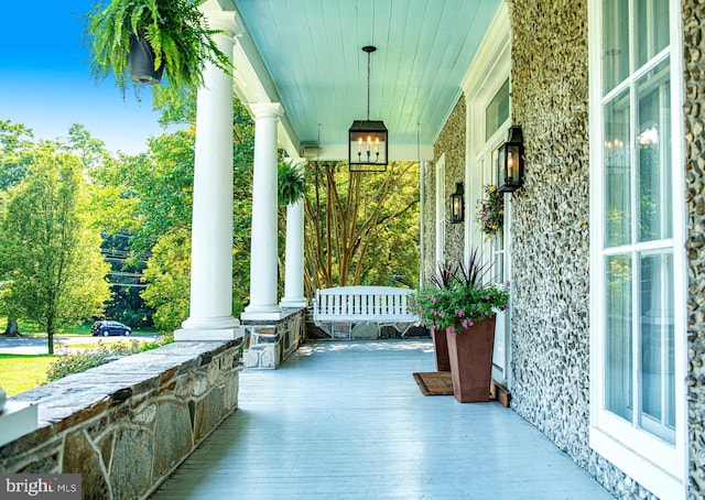 view of patio with a porch