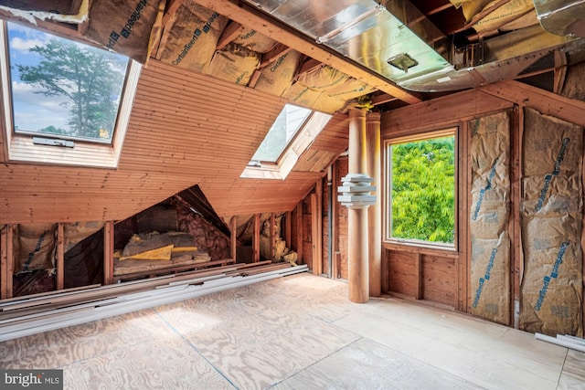 view of unfinished attic