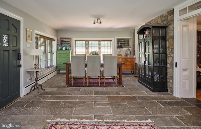 dining room with baseboard heating