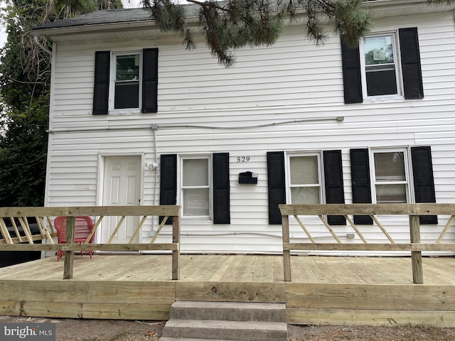 view of front facade with a deck