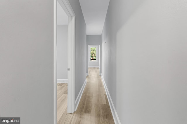 hall featuring light hardwood / wood-style flooring