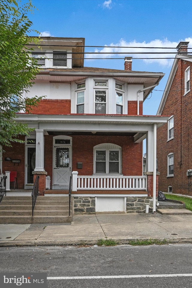 view of front of home with a porch