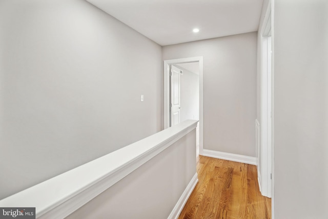 corridor featuring light wood-type flooring