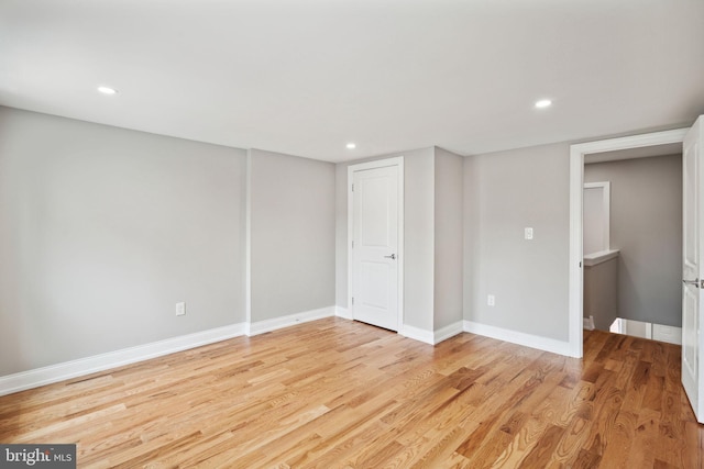 empty room with light wood-type flooring