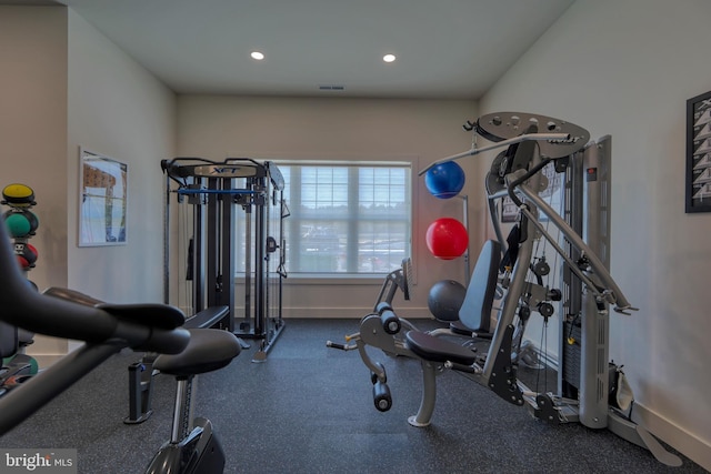 view of workout area