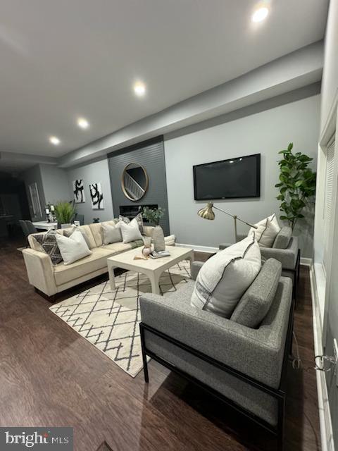 living room featuring hardwood / wood-style flooring