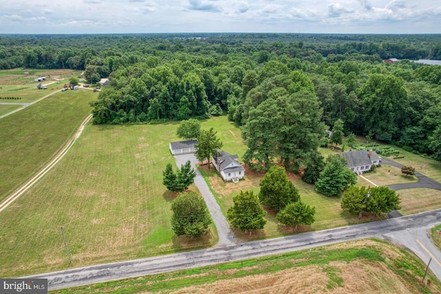 aerial view with a rural view