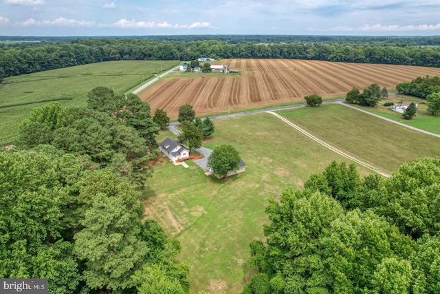 bird's eye view with a rural view